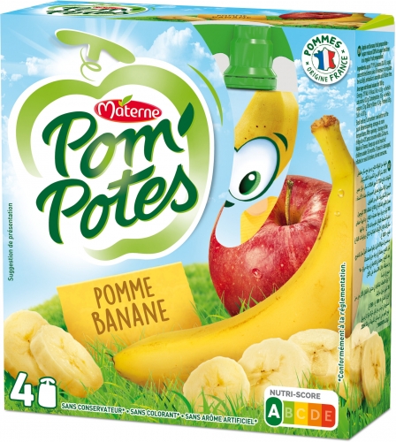 POM'POTES Pomme Banane 4x90g – Materne – 360 g – Sos-Shop